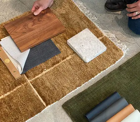 Premium fabric swatches for upholstery selection