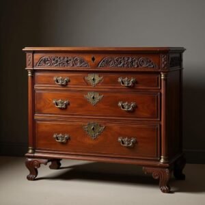 Final polish on restored Queen Anne dresser surface