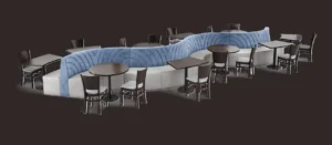 first class mastercraft upholstery commercial U shape custom banquettes