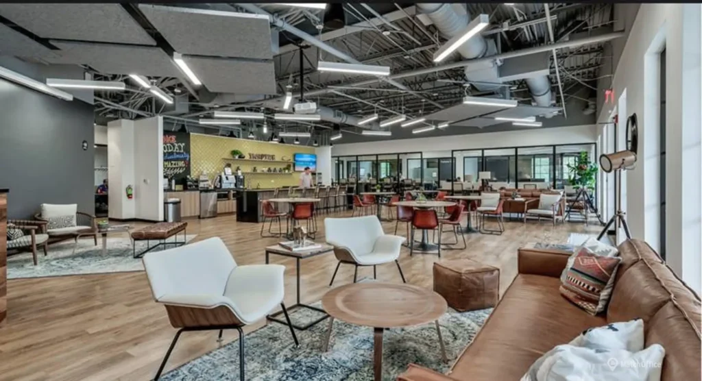 Commercial-grade booth seating in modern café interior