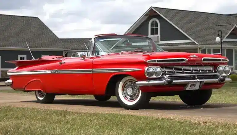 Restored leather interior in vintage Chevrolet with custom stitching