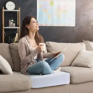 Reupholstered seat cushions with high-density foam core