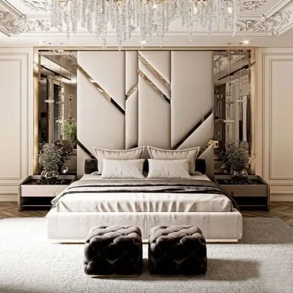 Custom wall panel with routed detailing and satin painted finish