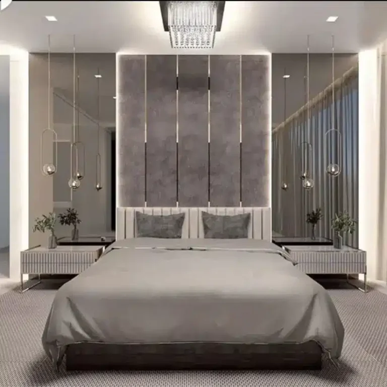 custom made upholstered headboard with wall panels and alone with bed frame