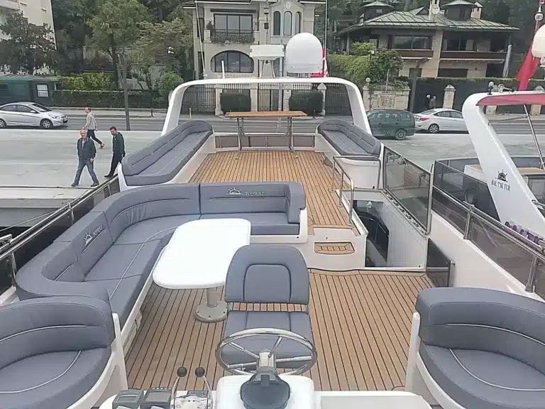 Waterproof deck cushions with custom fit and durable stitching