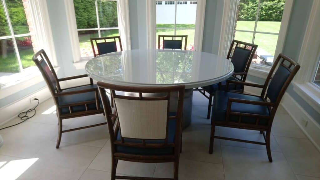 Baker McGuire rattan upholstered dinning chairs